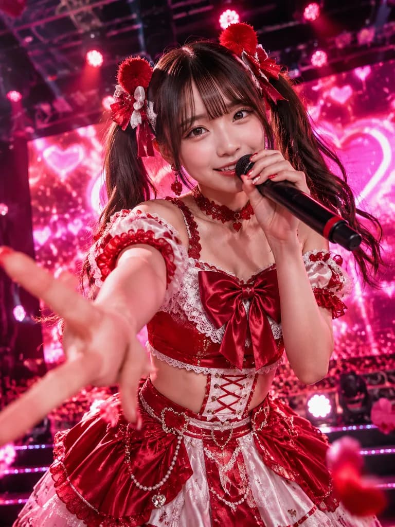 Крупный план J-Pop айдола на концерте