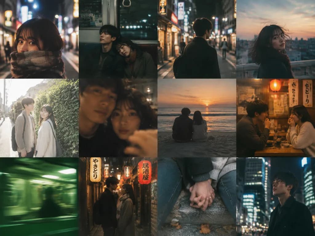 Nostalgic Couple 35mm Photo Grid