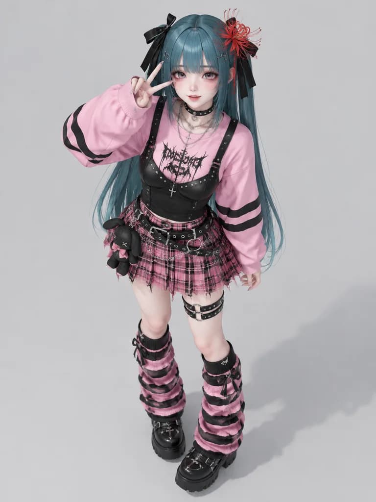 3D Anime Girl Jirai Kei Render