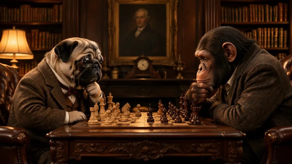 Victorian Study Animal Chess Match
