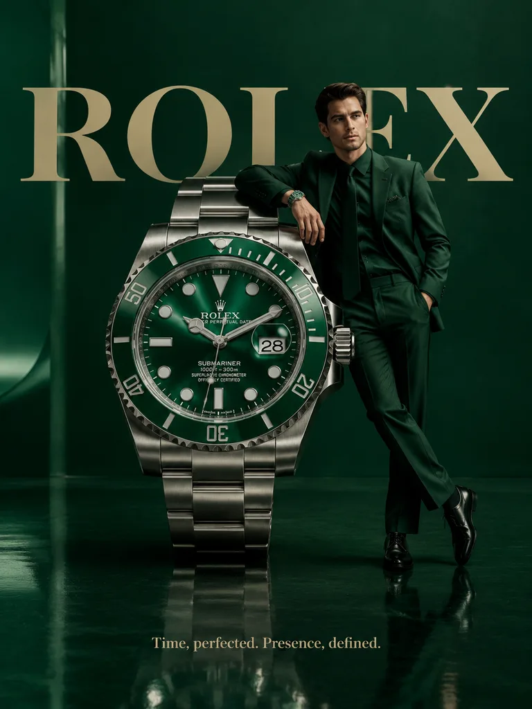 Surrealist Emerald Luxury Watch Poster