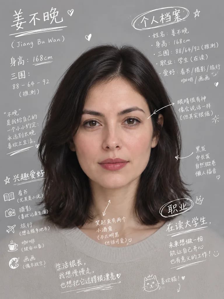 Handwritten Character Profile Journal Overlay