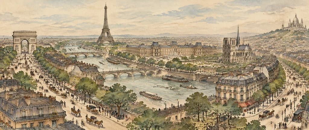 Paris in Qingming Scroll Style
