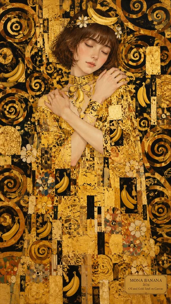 Klimt-Style Gold Leaf Character Portrait