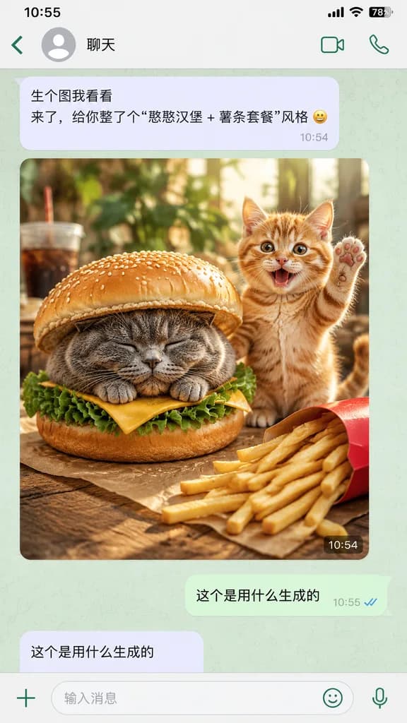 Cat Burger Mobile Chat Screenshot