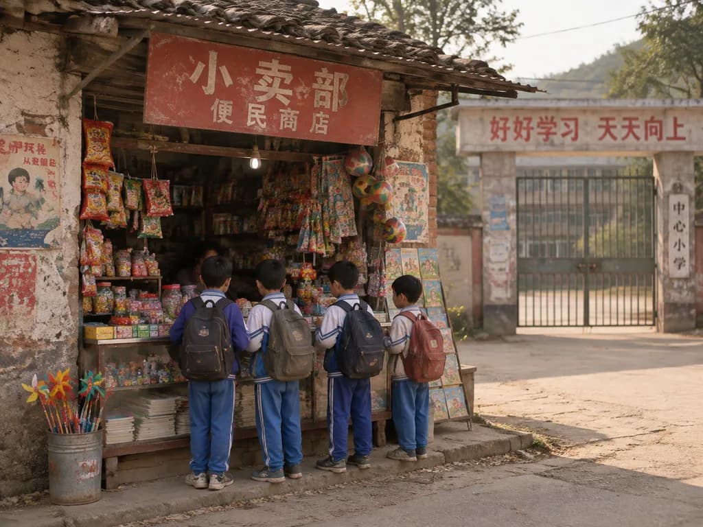 懷舊中國小學校門雜貨店
