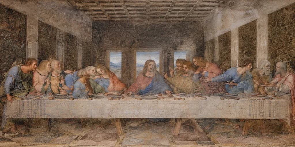 Clean Archival Photo of The Last Supper Fresco