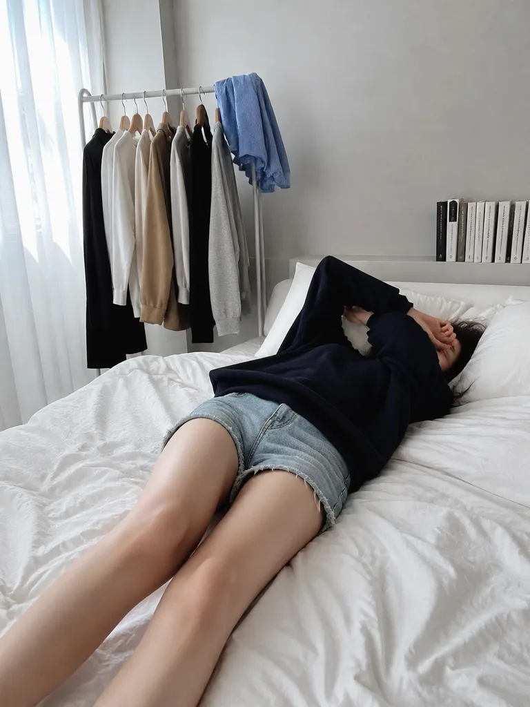 Mañana Relajada en un Dormitorio Minimalista