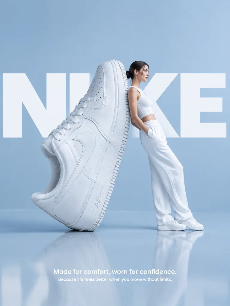 Surreal Sneaker Fashion Ad Poster