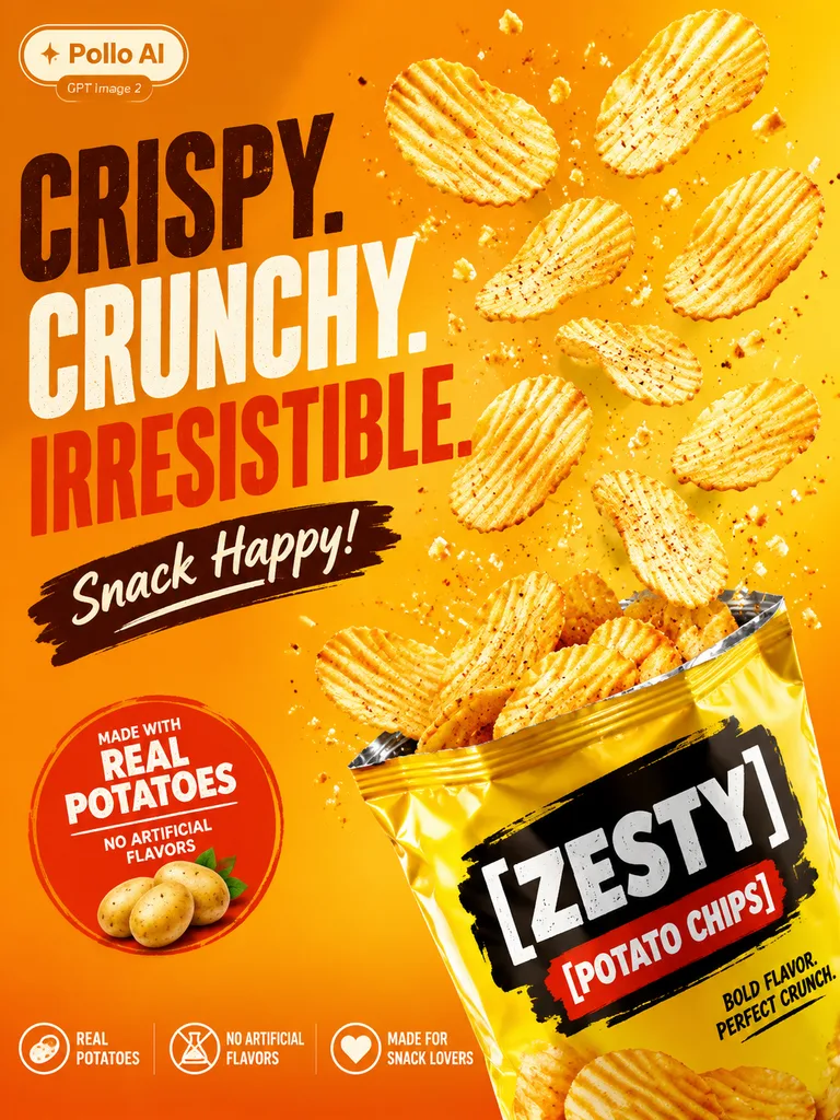 Crispy Potato Chips Commercial Poster