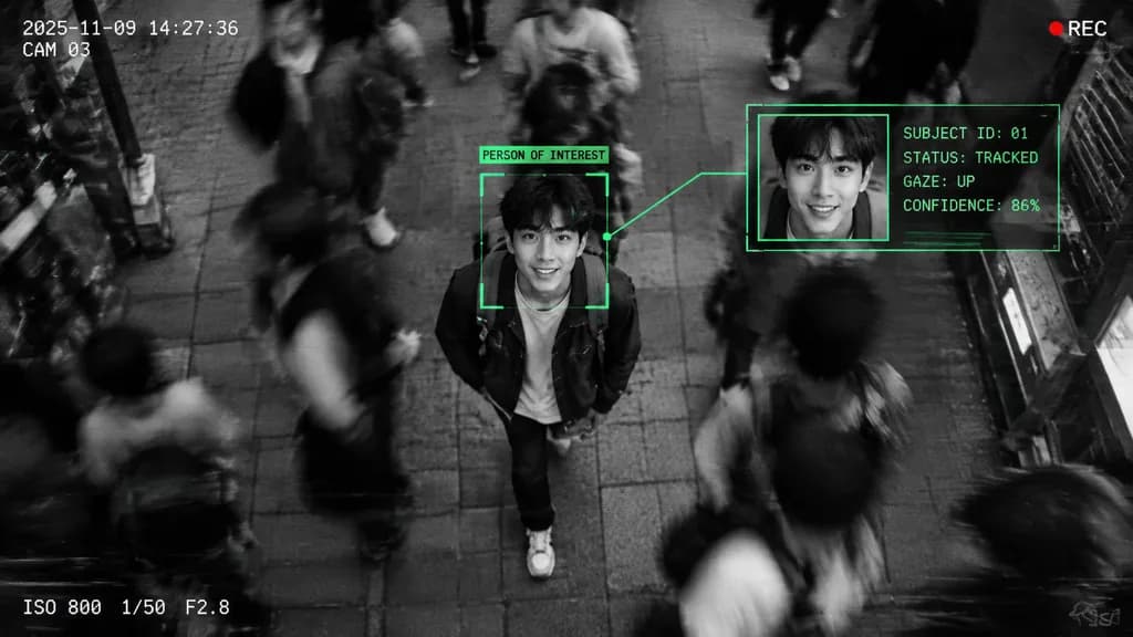 CCTV Facial Recognition Tracking Overlay