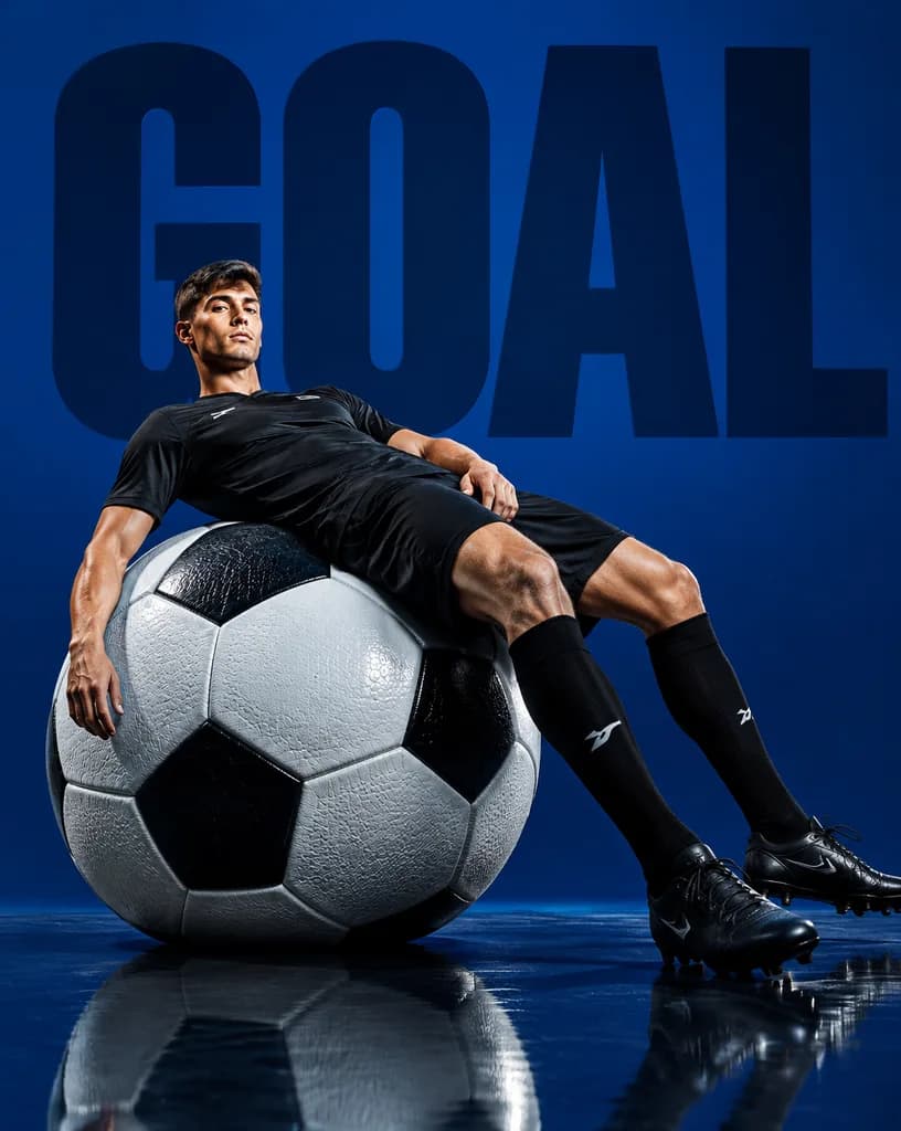 Editorial Sports Campaign on Giant Soccer Ball