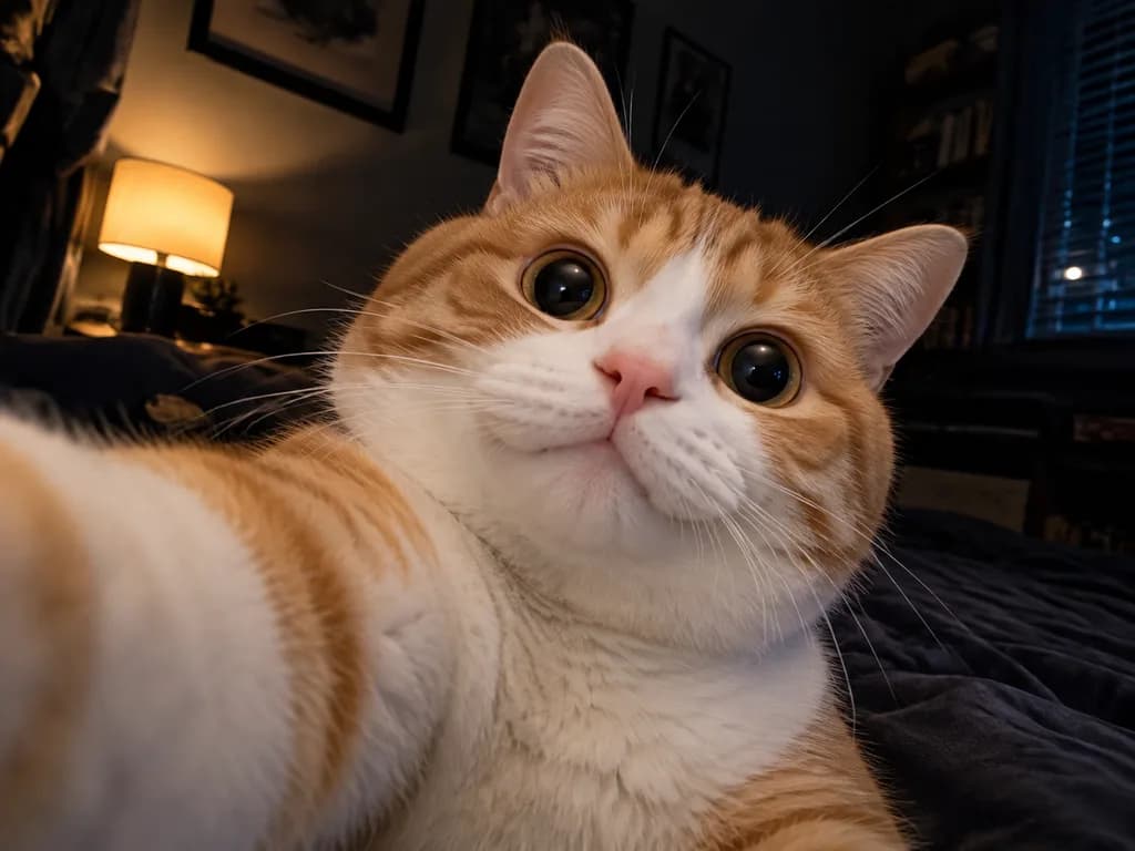 Cute Cat Taking a Selfie