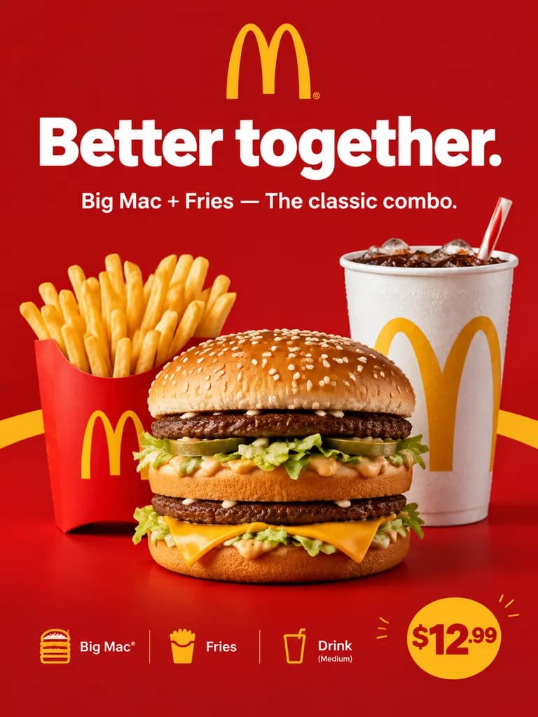 Plakat Reklamowy Fast Food