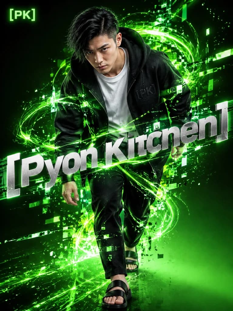 Japanisches Neon-Tech Charakterposter