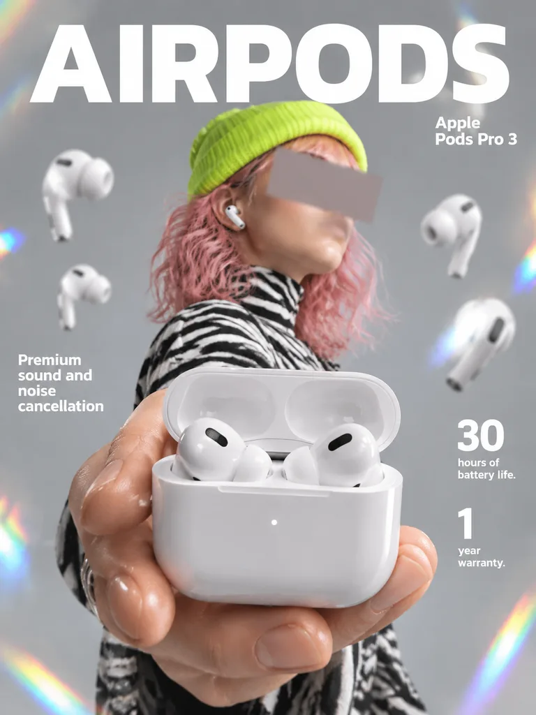 未来的ワイヤレスイヤホン雑誌広告