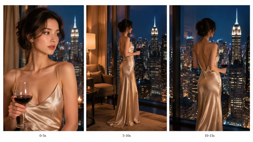 Luxury Hotel Night Skyline Fashion Triptych