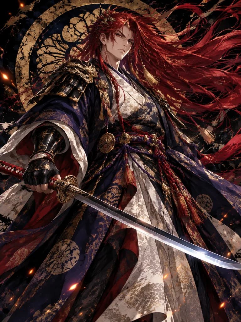 Dark Fantasy Crimson Samurai Warlord