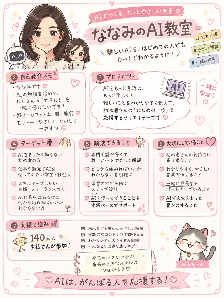 귀여운 일본 손글씨 프로필 인포그래픽 포스터