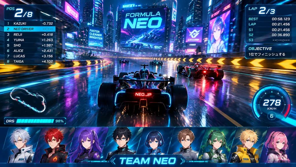 サイバーパンクEVレースゲーム画面