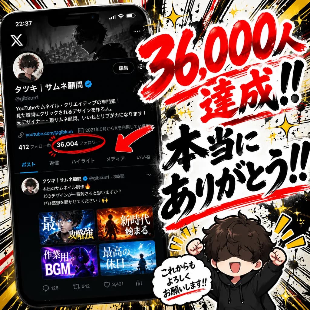 Japanese Social Media Follower Milestone Graphic