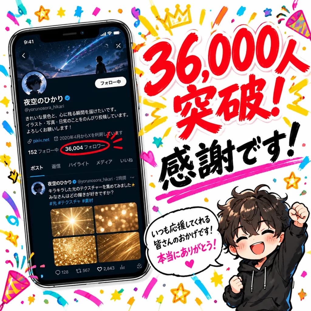 SNSフォロワー達成記念お祝いポスター