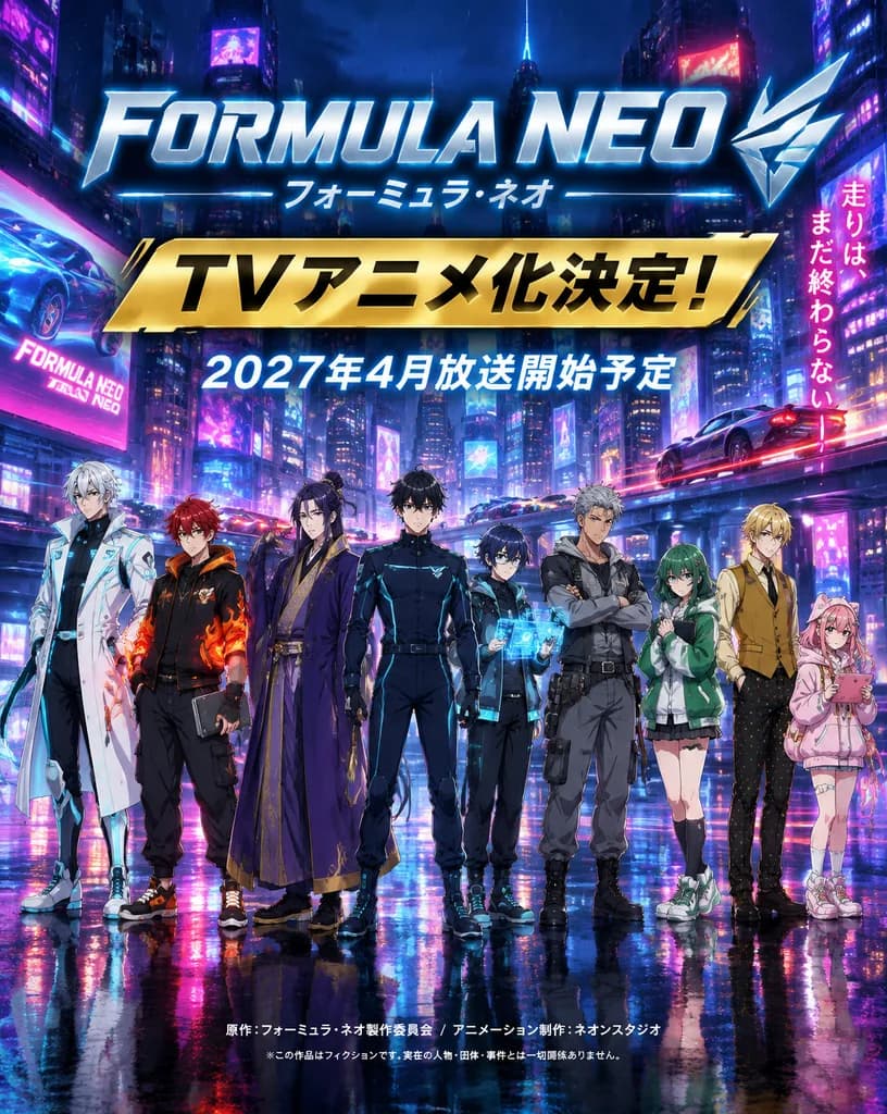 Cyberpunk Anime Series Announcement Poster