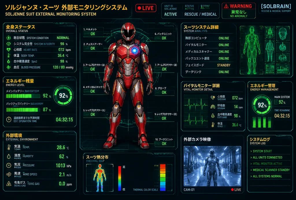 Bilingual Sci-Fi Rescue Suit Diagnostic HUD