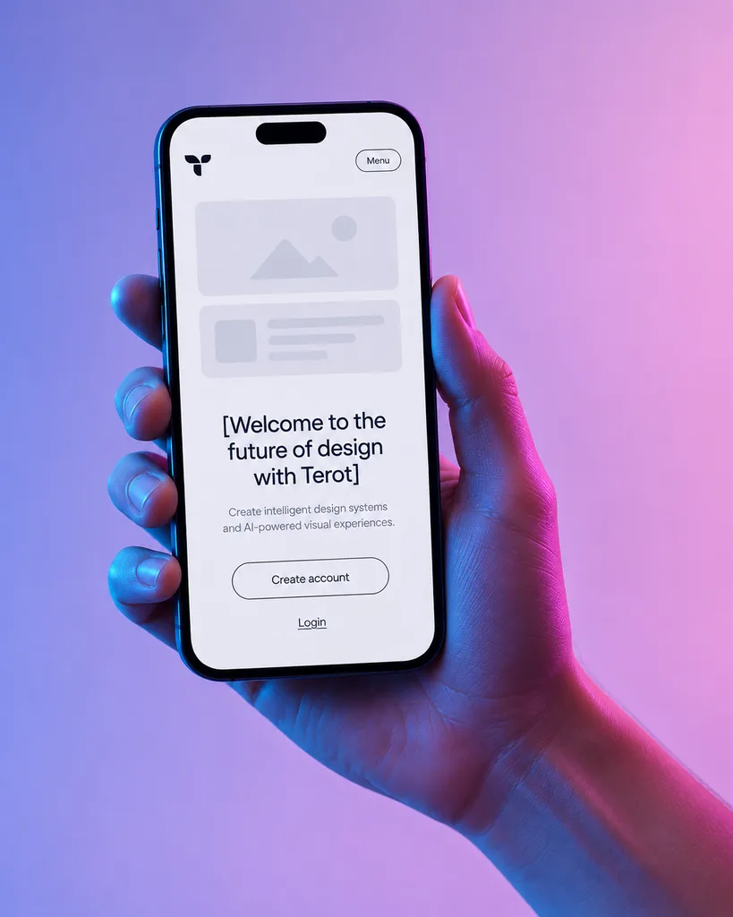 Neon Hand Holding Smartphone Mockup