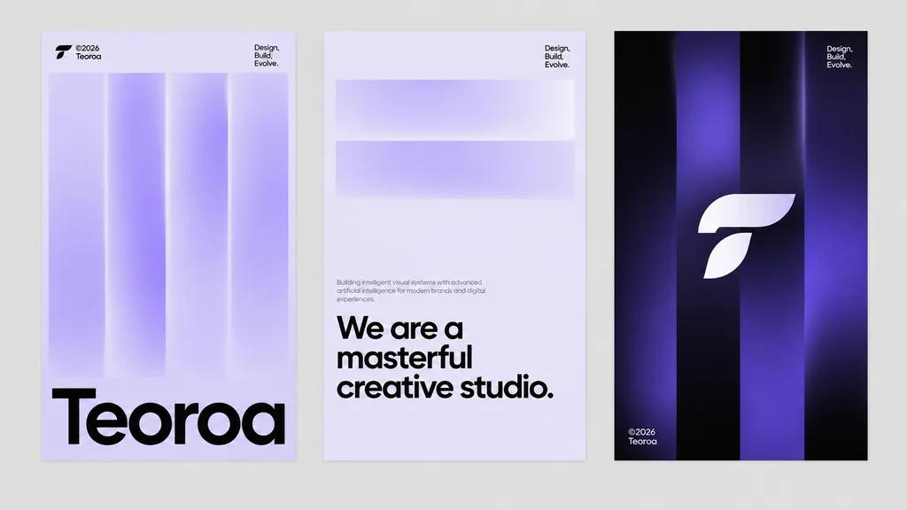 Minimalistisches Lila Marken-Poster-Triptychon