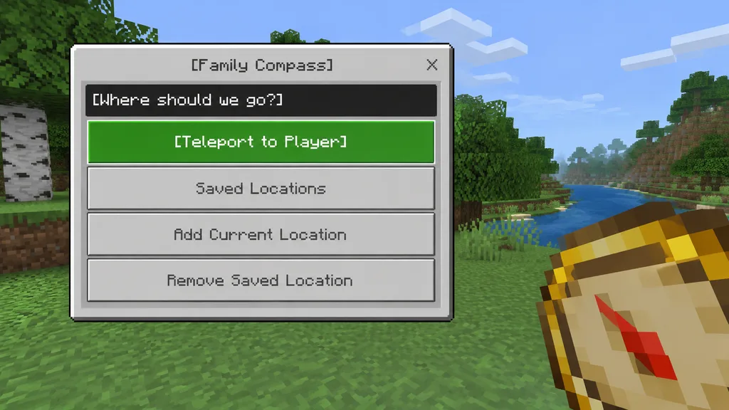Minecraft Bedrock Teleport Menu UI