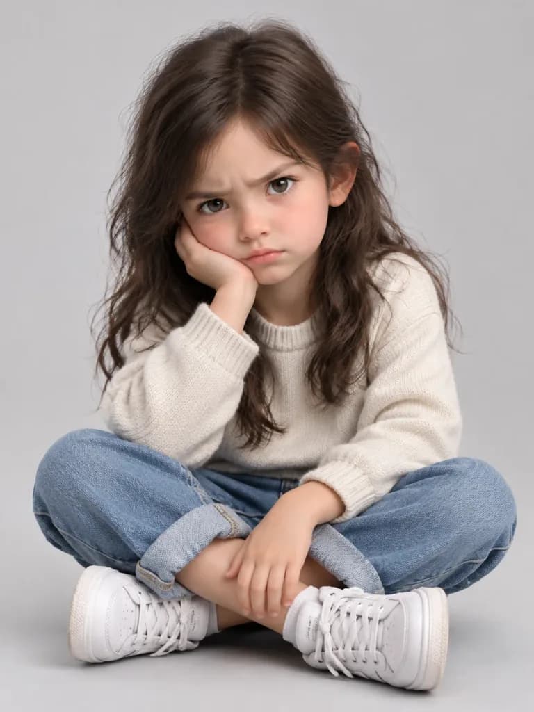 3D Animated Sulking Child Portrait