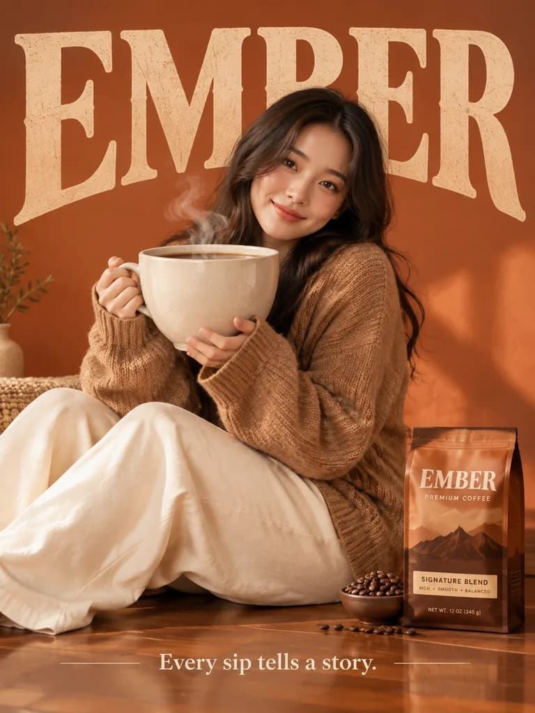 Cozy Editorial Coffee Brand Ad