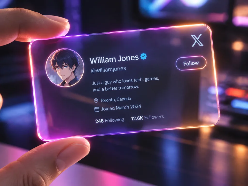 Futuristic Glass Profile ID Card