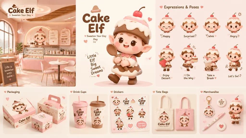 甜點品牌視覺形象提案展板