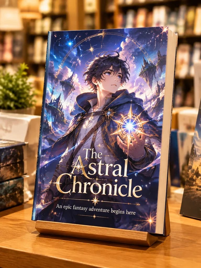 Мокап ранобэ на витрине книжного