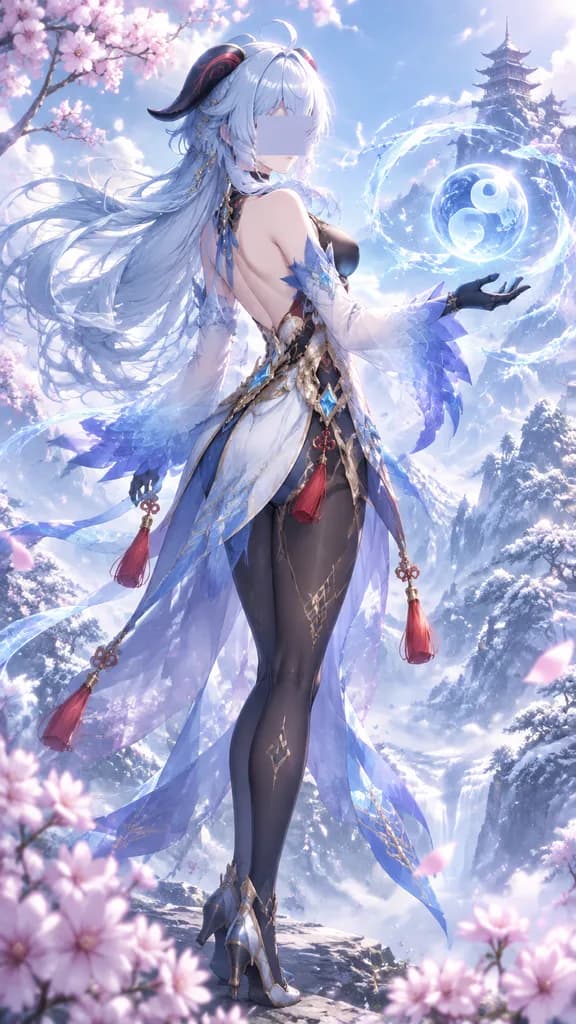 Ice Sorceress in Snowy Blossom Mountains