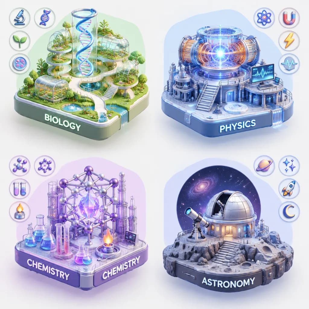 Isometric Science Branches Diorama Grid