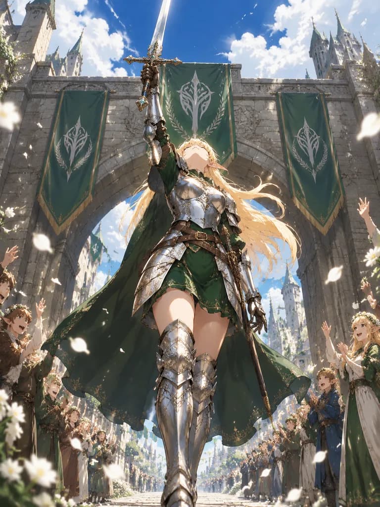 エルフ騎士の凱旋パレード