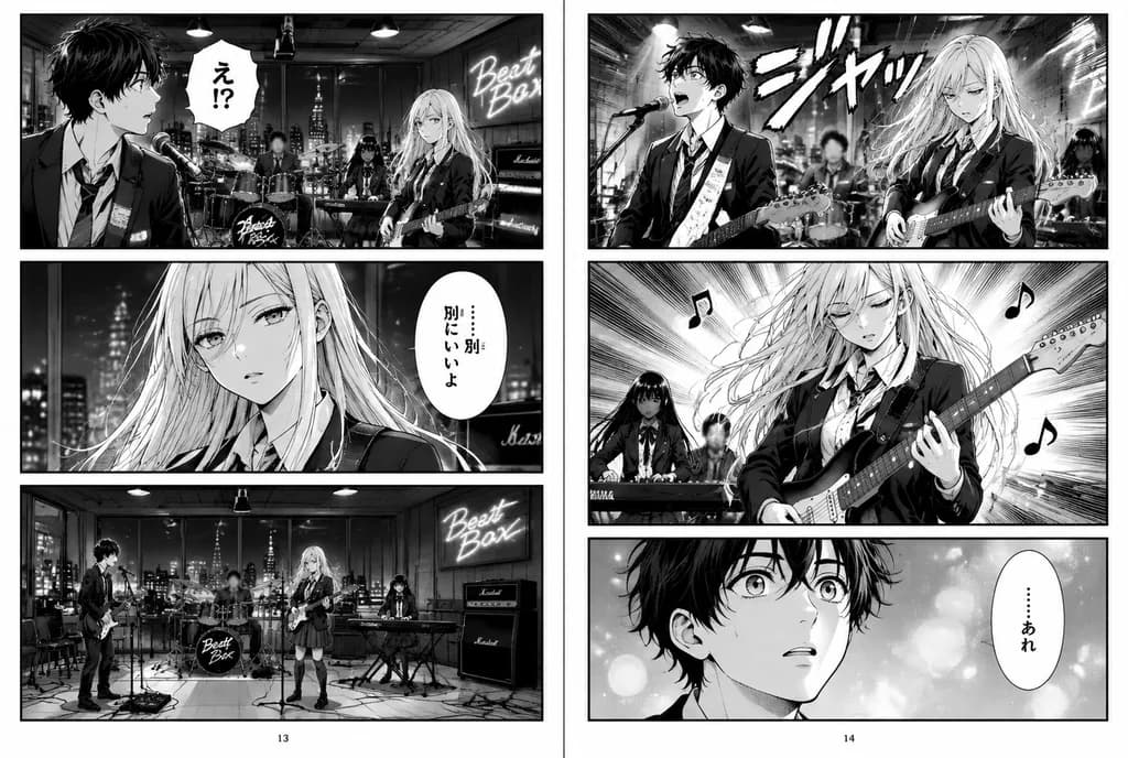 High School Band Rehearsal Manga Spread