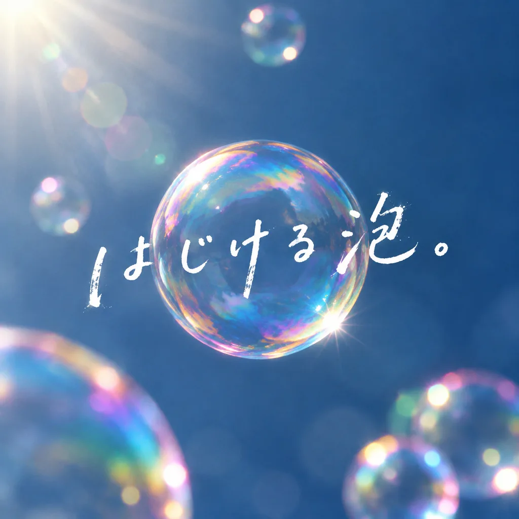 Schillernde Seifenblase mit Japanischer Kalligraphie