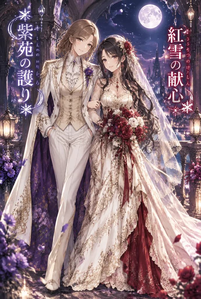 Moonlit Fantasy Yuri Wedding Poster