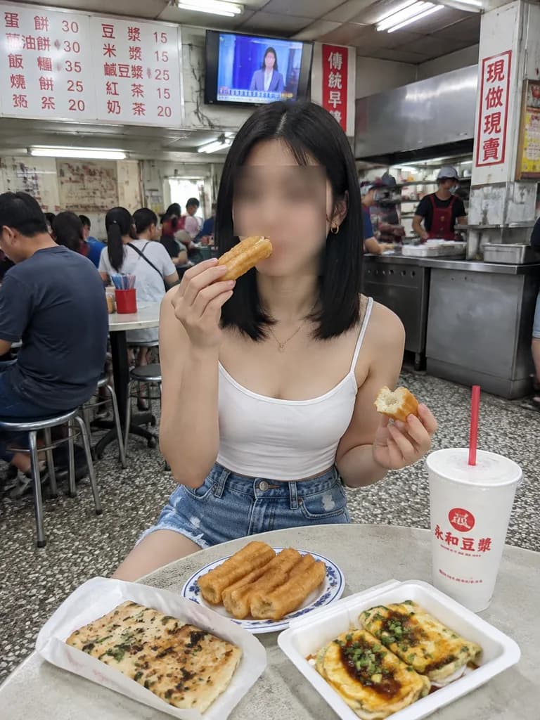 Candid Portrait in Taiwanese Breakfast Diner