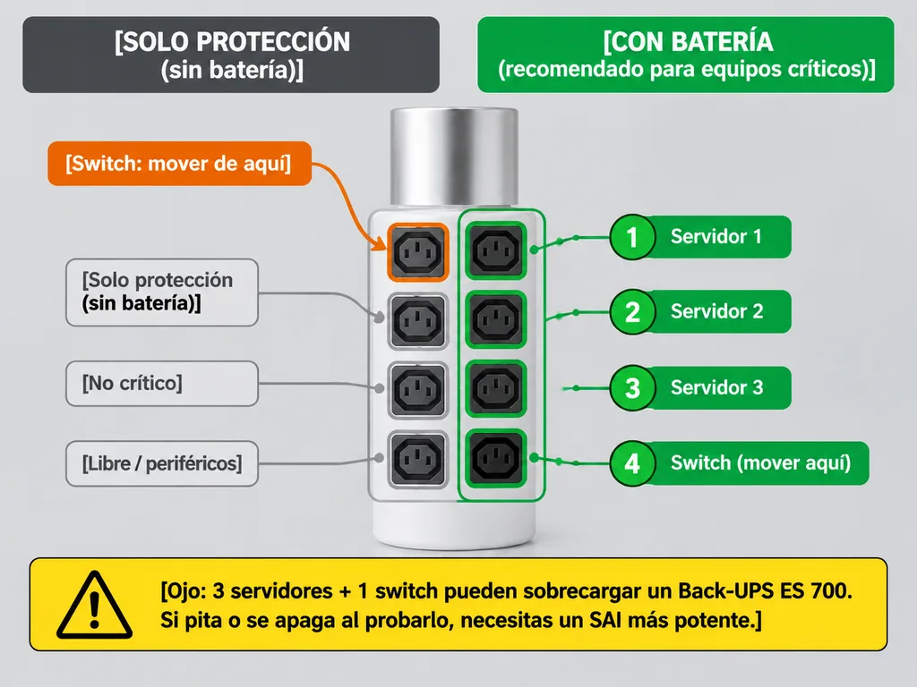 スペイン語版UPSコンセント配線図