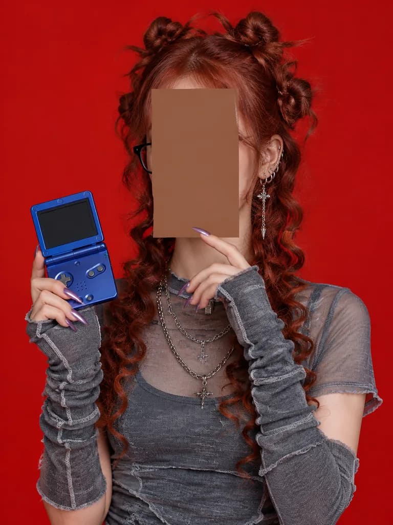 Y2K Alt Editorial with Retro Handheld