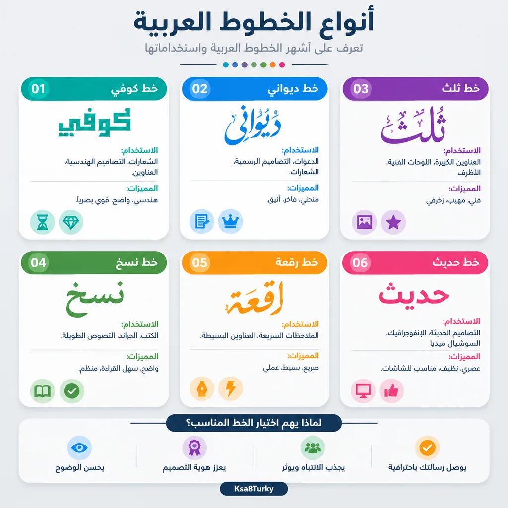 Arabic Calligraphy Styles Infographic Poster