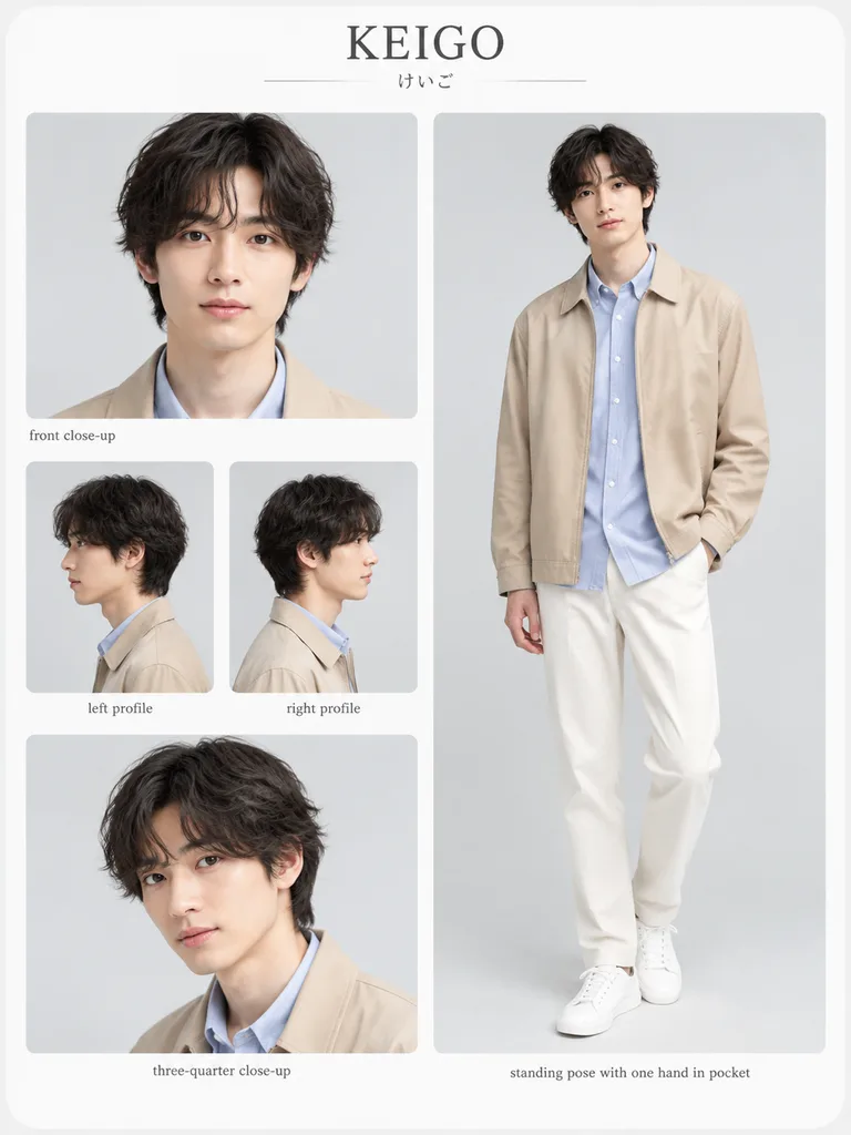 男性ファッションキャラクター設定資料