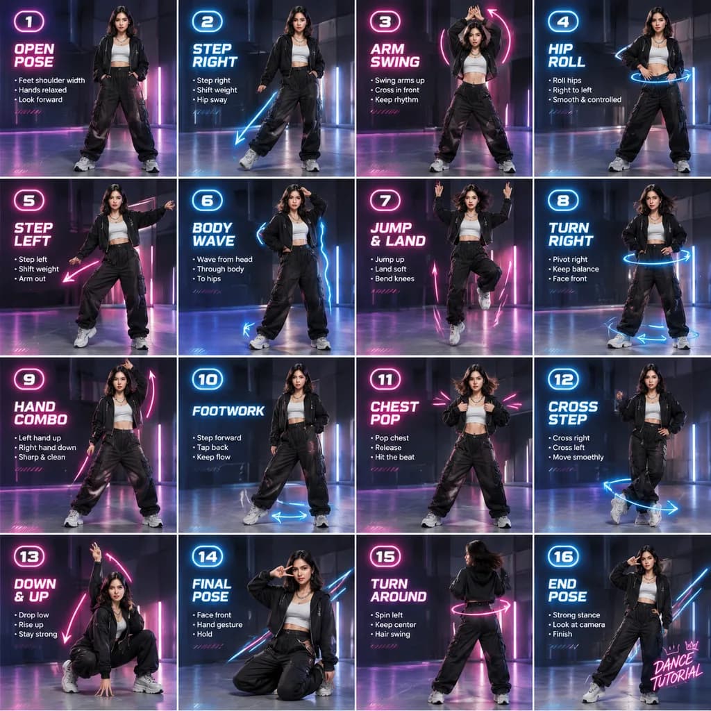 K-Pop Choreography Tutorial Poster
