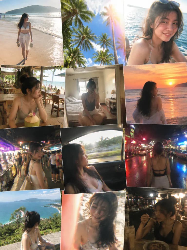 Colagem de fotos de viagem solo