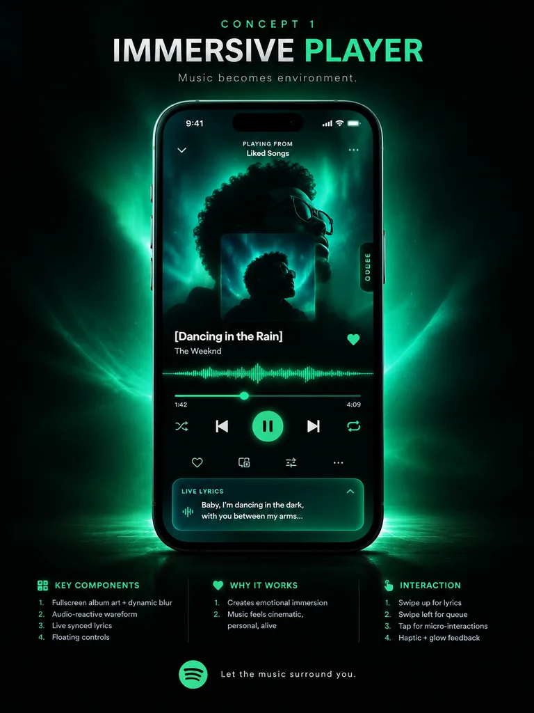 Póster de UI para App de Música